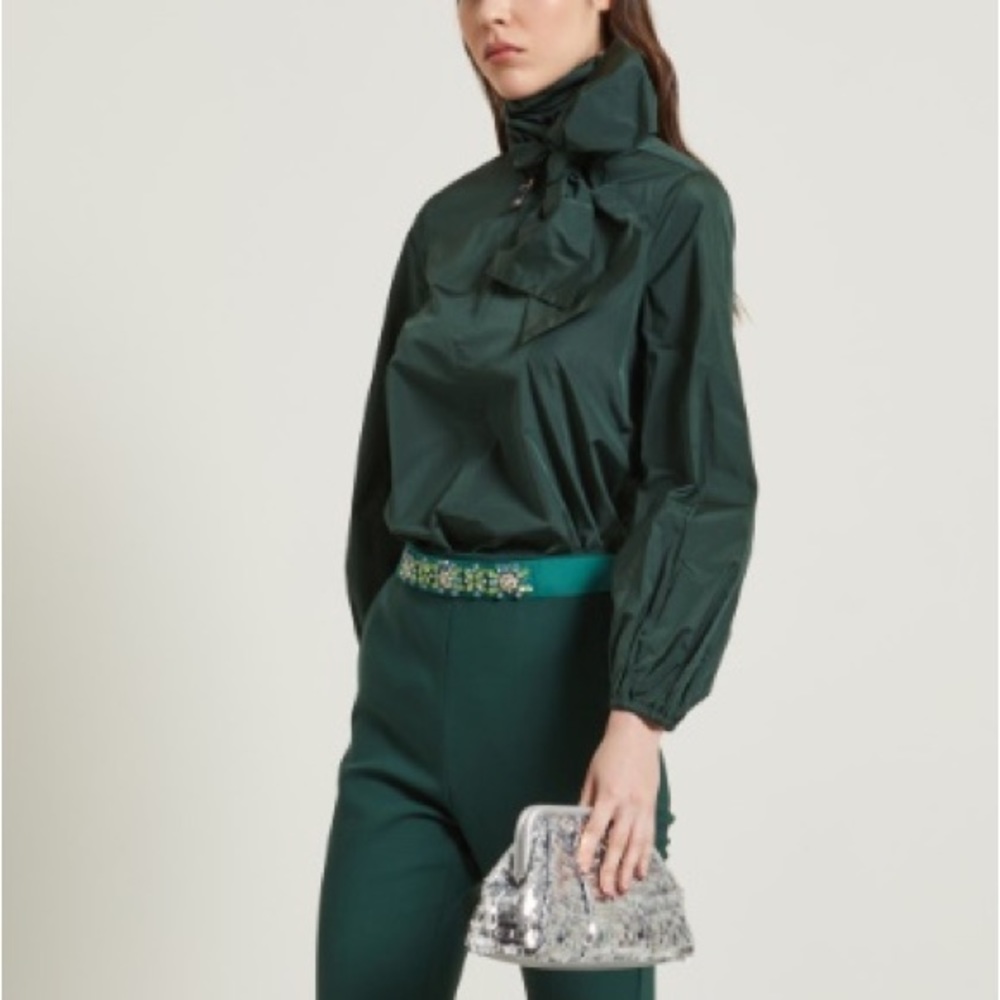 Pennyblack by Max Mara Green Belt with Rhinestones Size: Small Spring/ Summer - Picture 5 of 12